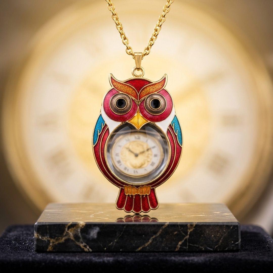 hard enamel owl pattern magnifier necklace hard enamel owl pattern magnifier necklace
